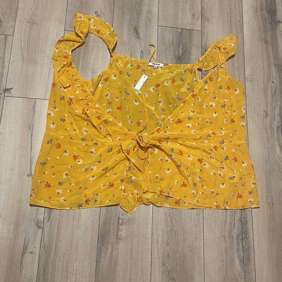 MADEWELL SIZE 14 Silk Wrap Cami Top in Painted Carnations J2992‎ - Picture 2 of 5